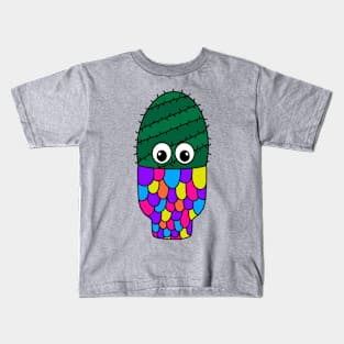 Cute Cactus Design #356: Spiral Cactus In Colorful Pot Kids T-Shirt